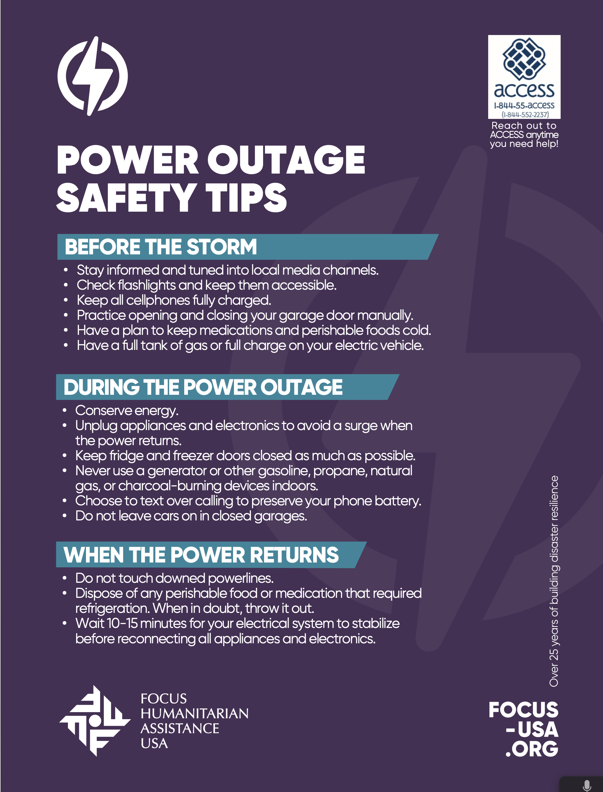 Power Outage Safety Tips